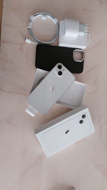 iphone 12 pro max ikinci el qiymeti: IPhone 13, 256 ГБ, Белый, Гарантия, Отпечаток пальца, Беспроводная зарядка