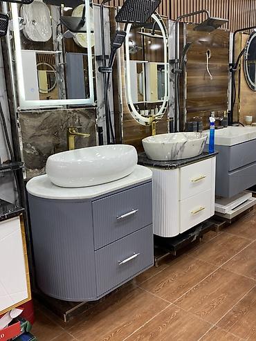 Hamam dolabları: Vanna otağı üçün müasir “sink+şkaf+güzgü” dəstləri - Müxtəlif — 4