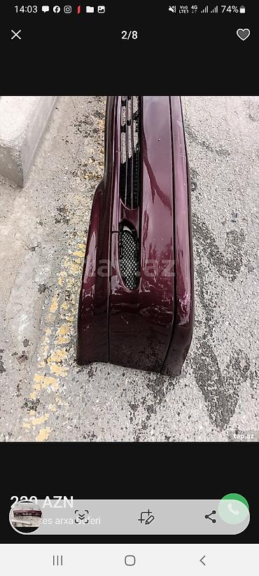 mersedes hissələri: Mercedes qabaq bufer - Rəng: tünd albalı/bordo - Material: plastik - — 2