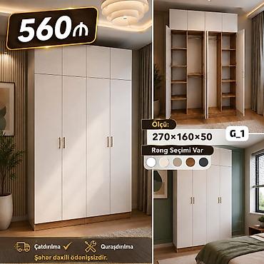Ev üçün mebel: G1 modelı şkaf-gardirob - Ölçü: 270 × 160 × 50 sm - Rəng seçimi var — 1