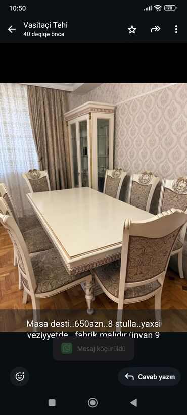 сколько стоит айфон 8 в баку: Qonaq otağı üçün, İşlənmiş, Dördbucaq masa, 8 stul