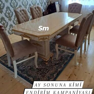 Masa və oturacaq dəstləri: Qonaq otağı üçün, Yeni, Açılmayan, Dördbucaq masa, 6 stul -da lalafo.az — 9 Masa və oturacaq dəstləri: Qonaq otağı üçün, Yeni, Açılmayan, Dördbucaq masa, 6 stul — 9
