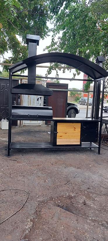 bağ evləri ucun manqal: Metal karkaslı açıq hava mətbəxi və manqal komplekti - Gücləndirilmiş — 2