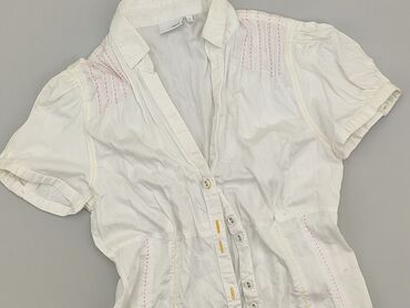 białe bluzki ze złotym nadrukiem: Shirt, Next, L (EU 40), condition - Good