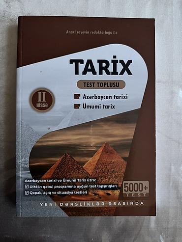 Testlər: Məhsul: “Tarix – Test Toplusu (II hissə)” Xüsusiyyətlər: - Fənn — 1