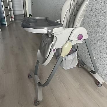 Uşaq dünyası: Uşaq yemək stulu - Rəng: boz/açıq boz - Rahat yastıqlı oturacaq və — 2