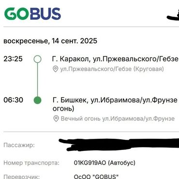 билеты ош бишкек: Билет Каракол - Бишкек. Ночной рейс 23:25 - 6:30. Сделка при личной