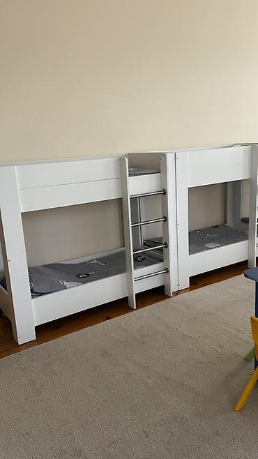 Ağ rəngli iki mərtəbəli uşaq çarpayısı (bunk bed) - Material: ağ lalafo.az -da Ağ rəngli iki mərtəbəli uşaq çarpayısı (bunk bed) - Material: ağ