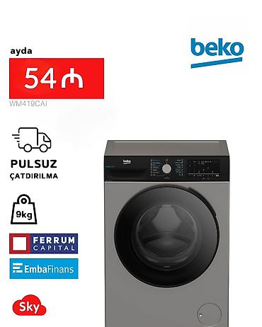kredit motor: Paltaryuyan maşın Beko, 9 kq, Yeni, Avtomat, Qurutma var, Kredit var, Pulsuz çatdırılma — 1