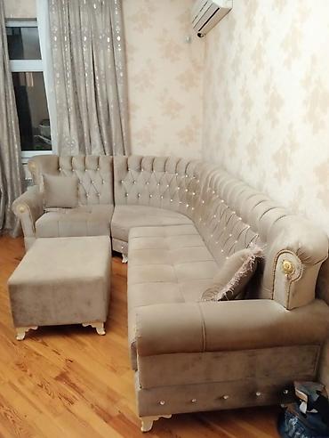 divan pufik: Künc yumşaq mebel dəsti - Tərkibi: L formalı böyük künc divan + — 2