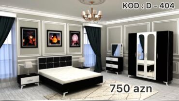 Yataq otağı dəstləri: 2 təknəfərlik çarpayı, Dolab, Tumba, 2 tumba, Azərbaycan, Yeni — 9