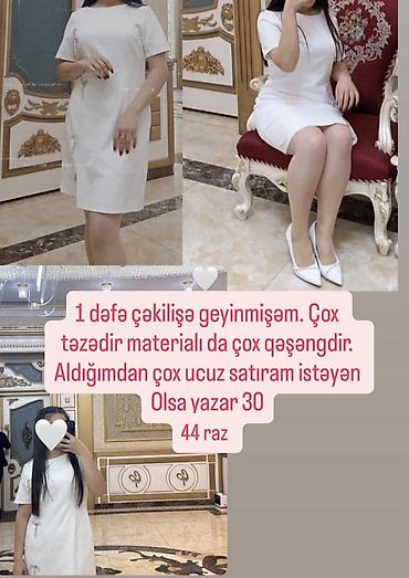 Məlumat: - Rəng: ağ - Ölçü: 44 - Model: qısa, düz kəsim, qısa qol - lalafo.az -da Məlumat: - Rəng: ağ - Ölçü: 44 - Model: qısa, düz kəsim, qısa qol -