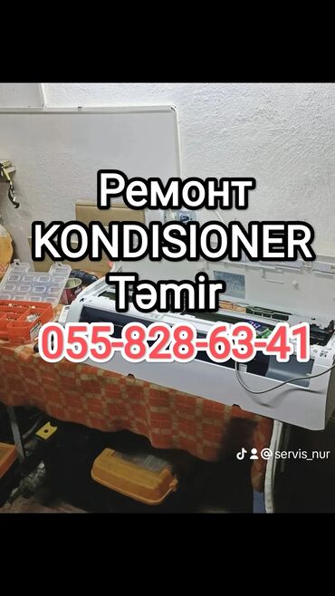 Kondisionerlər: Təmir, Split kondisionerlər, Frion vurulması, Zəmanətlə, Pulsuz diaqnostika