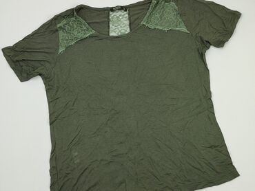 bluzki khaki damskie: T-shirt, Reserved, XL, stan - Dobry