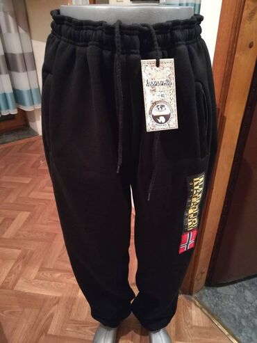 crni tech fleece: Sweatpants, 4XL (EU 60), color - Black, Cotton