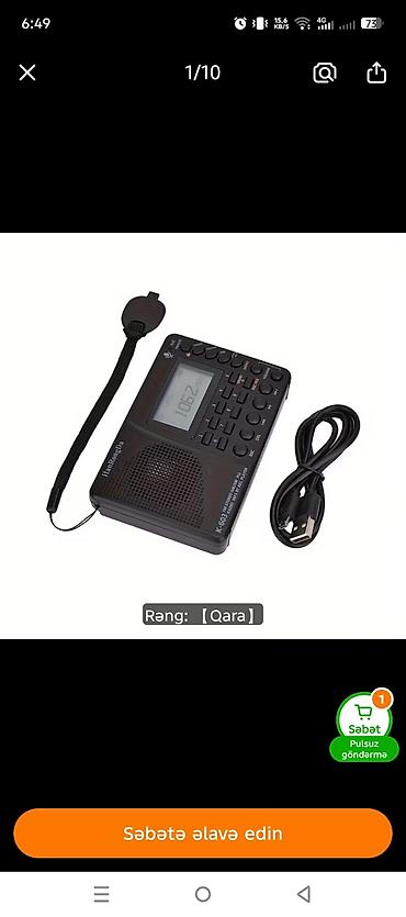mikrofon qiymetleri: HanRongDa K-603 portativ radio və media pleyer Xüsusiyyətlər: - Tam — 8