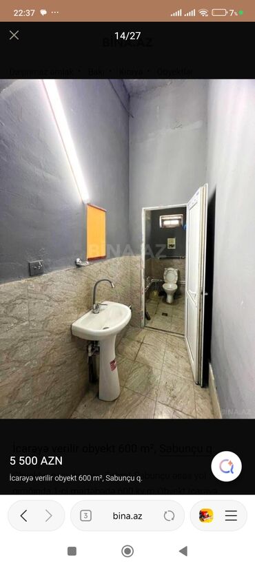 Binalar: İcarəyə obyekt – 600 m², Sabunçu q. - İki mərtəbəli, fasadı daş üzlü — 6