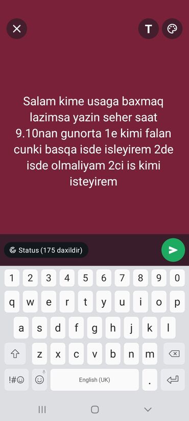 usaga baxmaq ucun daye axtariram: Dayə. 33