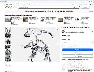 Slavine: Britanski „telephone style” set za kadu – slavina sa ručnom tuš — 7