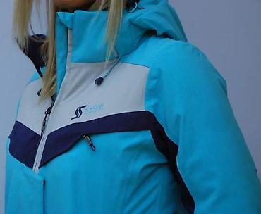 moncler: Ženska zimska/ski jakna – tirkizna sa tamnoplavim i svetlosivim — 6