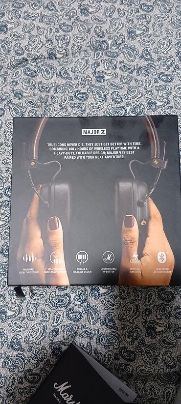 marshall major: Marshall Major V — беспроводные накладные наушники с фирменным — 2