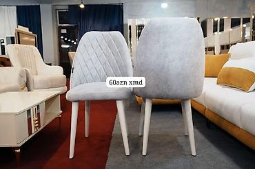 iş stulu: Yumşaq oturacaqlı yemək otağı/kafeteriya stulu - Rəng: açıq boz - — 1