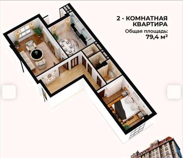 Продажа квартир: 2 комнаты, 80 м², Элитка, 12 этаж, Евроремонт