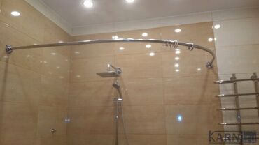 Шторки для ванной: Изогнутый карниз для душа из нержавеющей сталипредназначенный для — 5