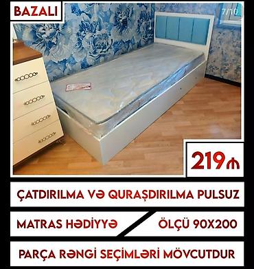 Çarpayılar: Yeni, Təknəfərlik çarpayı, Bazalı, Matras ilə, Siyirməsiz, Azərbaycan — 1