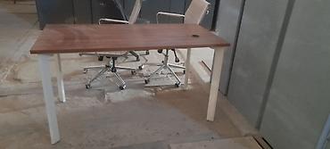 kamputer masa ustu: Ofis/iş masası - Material: ağ metal karkas, taxta görünümlü masaüstü — 2