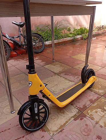 skuter aksesuarları: Uşaq skuterı – 2 təkərli, ayaqla idarə olunan model - Rəng: sarı — 1