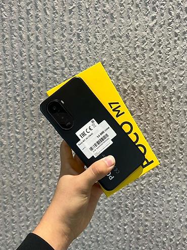 mini 4: Poco M7, Б/у, 128 ГБ, цвет - Черный, В рассрочку, 2 SIM — 1