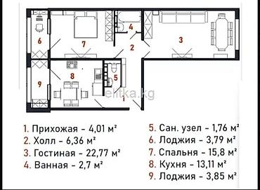 ordo: 2 комнаты, 74 м², Церковь Элитка, 4 этаж, ПСО (под самоотделку) — 4