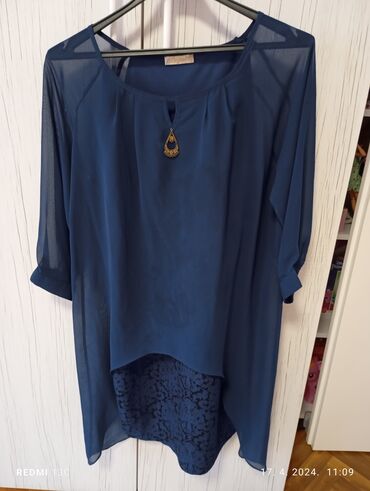 haljine od čipke i svile: S (EU 36), color - Blue, Cocktail, Short sleeves