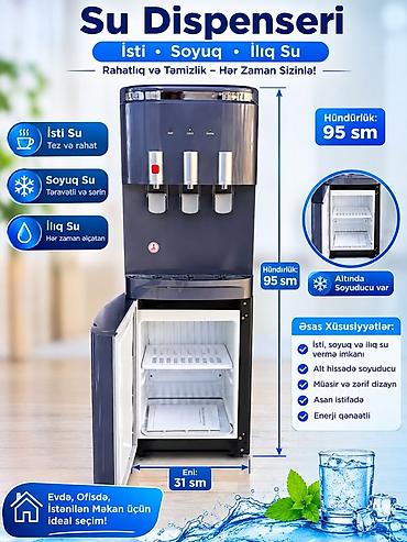 Su Dispenseri – isti, soyuq və ilıq su Məhsul təsviri: - Üç kranlı