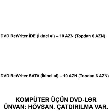Digər ehtiyat hissələri: Kompüter və Notebook üçün DVD ReWriter-lər SAYLA ALANA VƏ USTALARA — 2