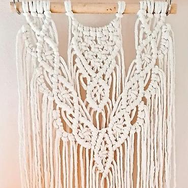 Digər ev dekoru: Makrame divar bəzəyi – əl işidir - Material: 100% pambıq iplər, taxta — 17