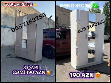 Dolablar: Açılan, 4 qapılı Düz dolab, Qarderob, paltar dolabı — 5