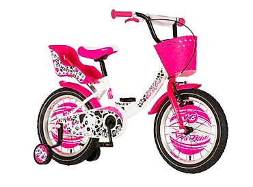 metro obuca decije baletanke: Bicikl kids Visitor Dalmatian 16" 8" V-brake + kontra, belo/roze — 1