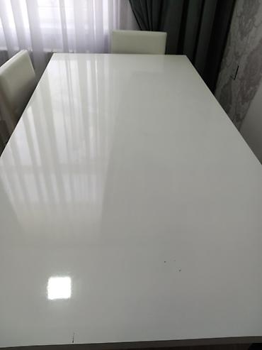 ev üçün stul: Qonaq otağı üçün, İşlənmiş, Açılmayan, Dördbucaq masa, 6 stul — 6