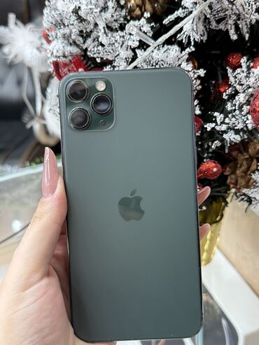 Apple iPhone: IPhone 11 Pro Max, 256 GB, Matte Midnight Green, Zəmanət, Face ID