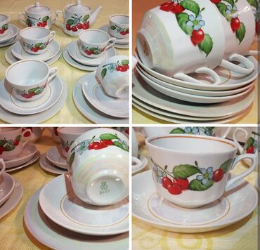 чайный набор: Çay dəsti, Farfor, 6 nəfərlik, SSRİ