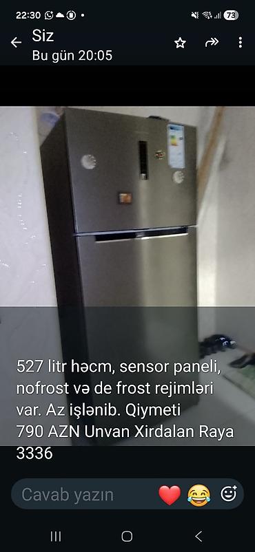 vestel soyuducu servis: Soyuducu – 527 litr həcm - Sensor idarəetmə paneli - No Frost və De — 1