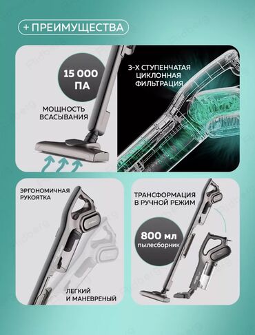 бу пылесосы: Пылесос, Dreame, Ручной, Сухая, Влажная, Паровая, Контейнер, Водяной фильтр