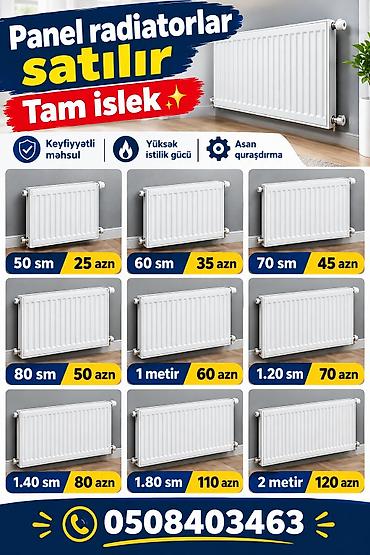 panel radyatrlar: Panel radiatorlar – tam işlək Xüsusiyyətlər: - Keyfiyyətli məhsul - — 1