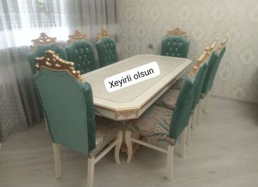 kilim mebel qonaq destleri: Qonaq otağı üçün, Yeni, Açılmayan, Oval masa, 6 stul