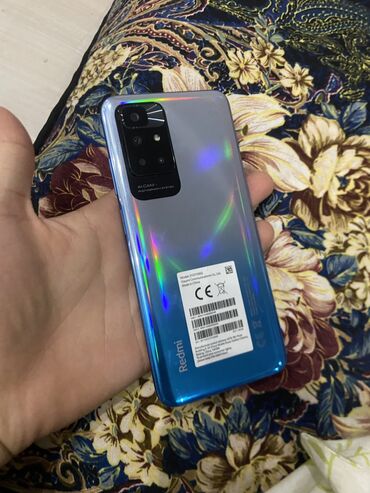 с микрофоном: Redmi, Redmi 10, Колдонулган, 128 ГБ, түсү - Көгүлтүр, 1 SIM