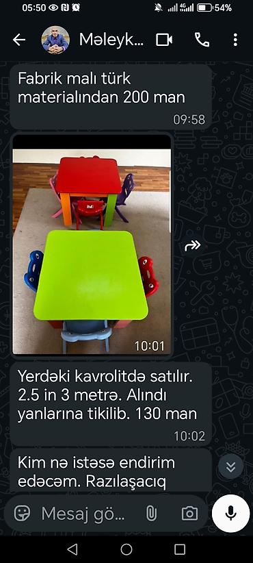 plastik masa və oturacaqlar: Uşaq bağçası üçün masa-stul dəsti və xalça - Rəngli uşaq masaları və — 1