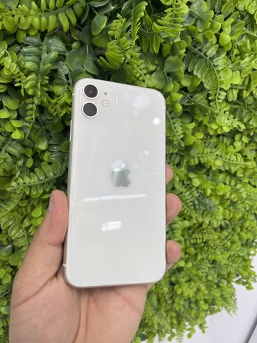 Apple iPhone: IPhone 11, 64 GB, White Titanium, Zəmanət, Face ID, Sənədlərlə