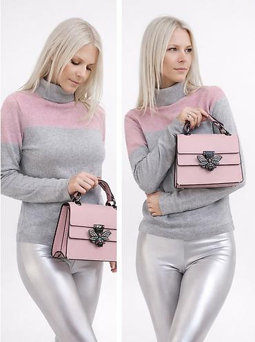 oglad: Ženska torba – elegantna ružičasta mini/medium torbica sa ručkom - — 1